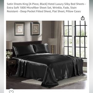 King size satin sheet set